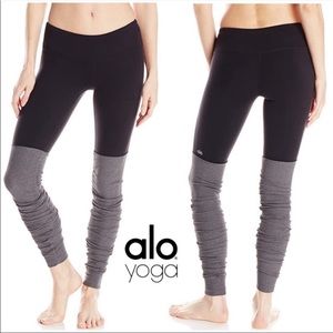 Alo Yoga Goddess Ribbed Legging Black Gray S